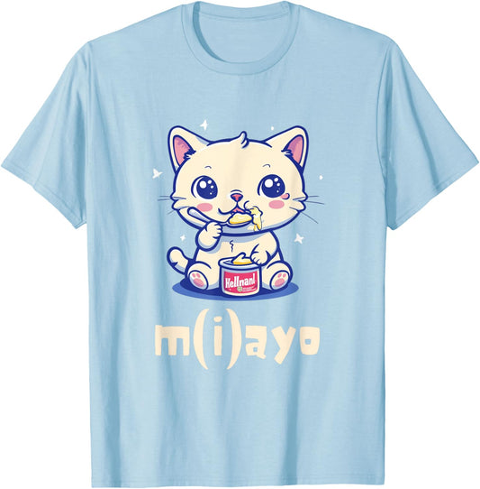 Cat Eating Mayonnaise miayo T-Shirt