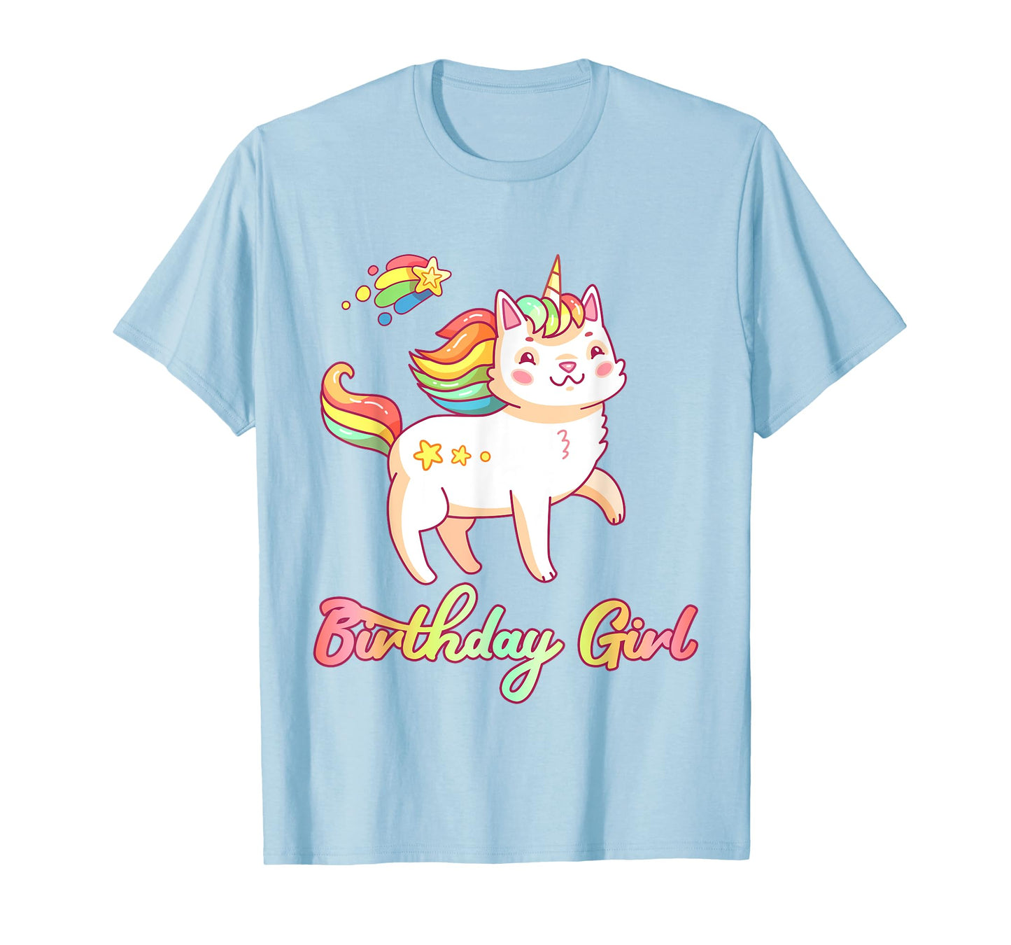 Birthday Girl Unicorn Caticorn Girls Shirt Birthday Party T-Shirt
