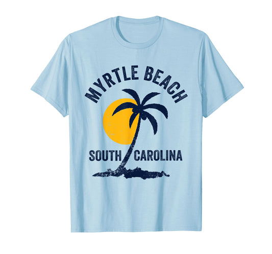 Family Vacation Retro Sunset South Carolina Myrtle Beach T-Shirt