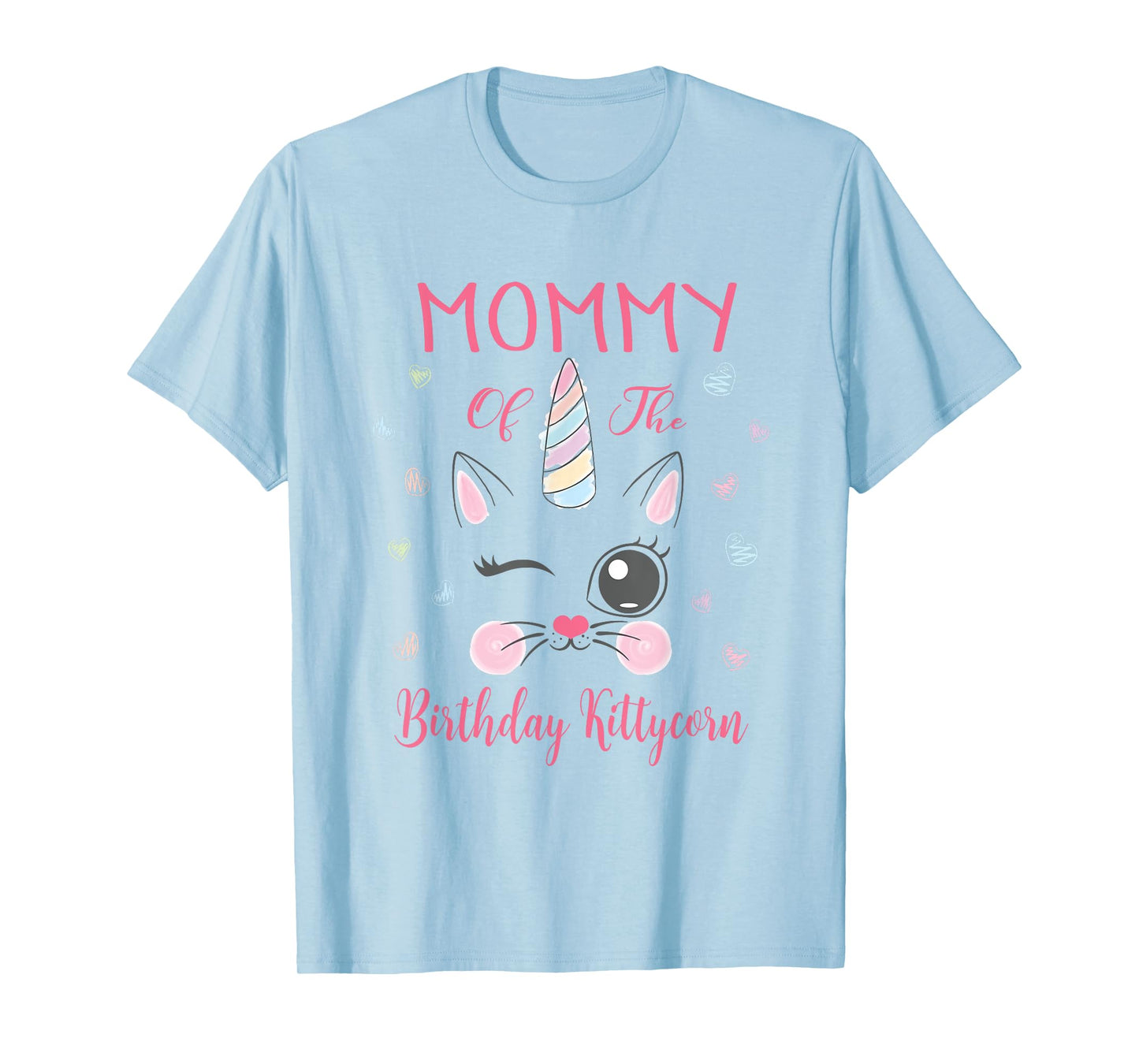 Mommy Of The Birthday Kittycorn Princess Girl Party T-Shirt