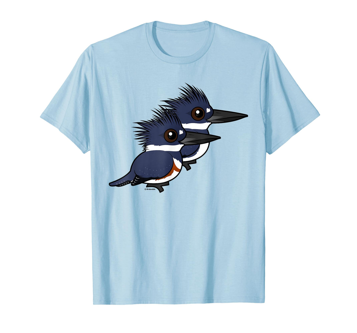 Cute Cartoon Belted Kingfisher Pair Birdorable T-Shirt