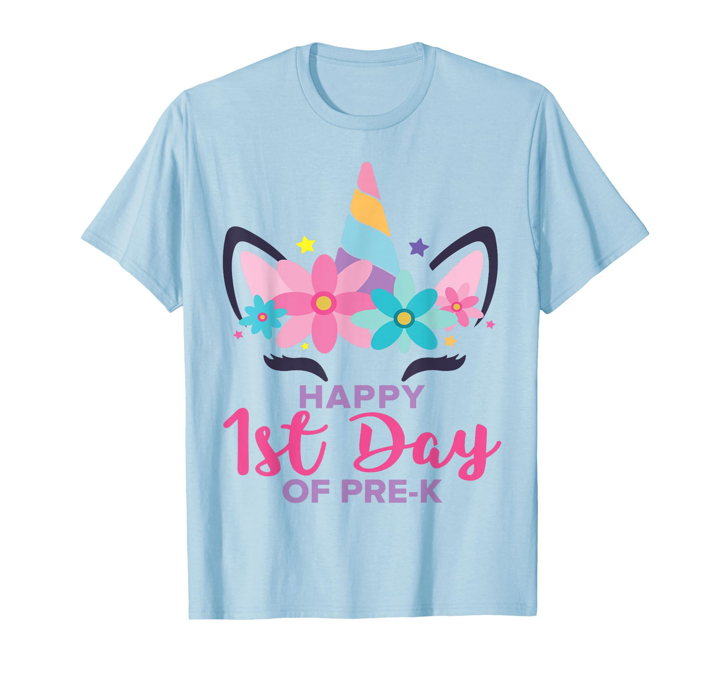 Pre K Unicorn First Day Of School Shirt Back To Outfit Girls T-Shirt