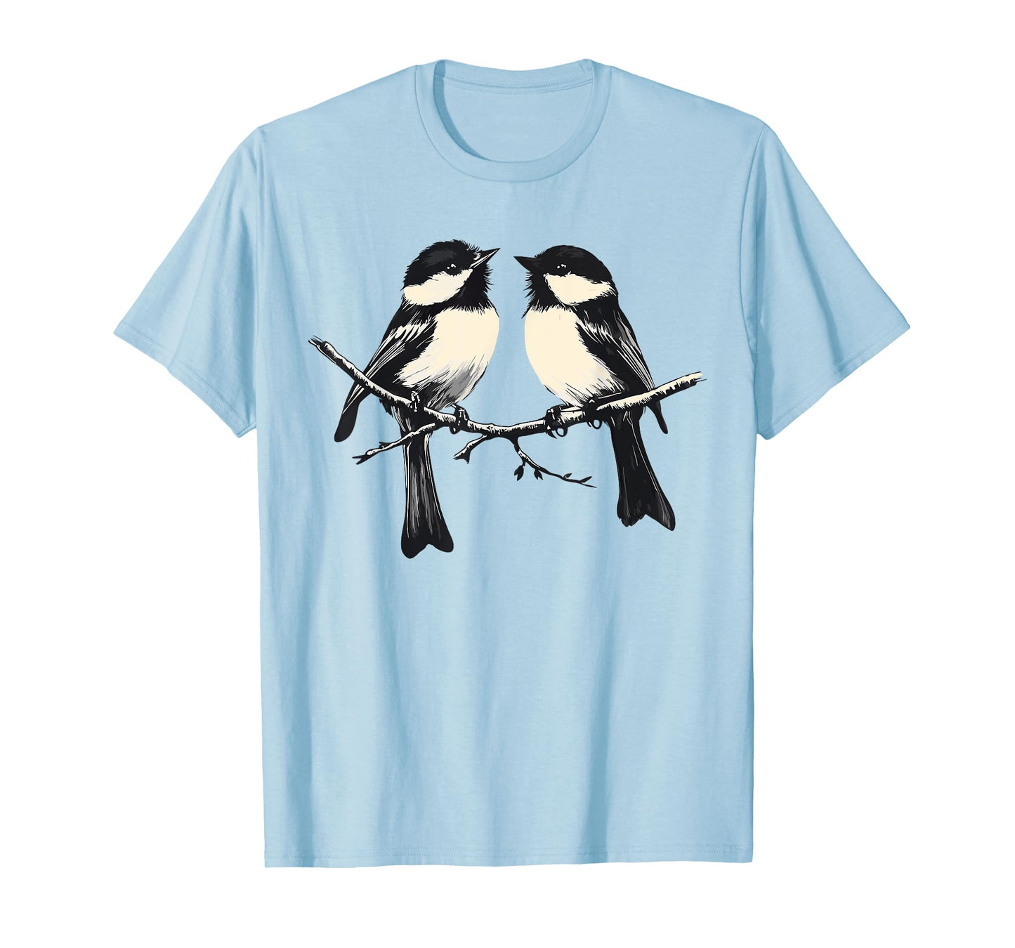 Chickadee Drawing Cute Black-Capped Chickadees T-Shirt