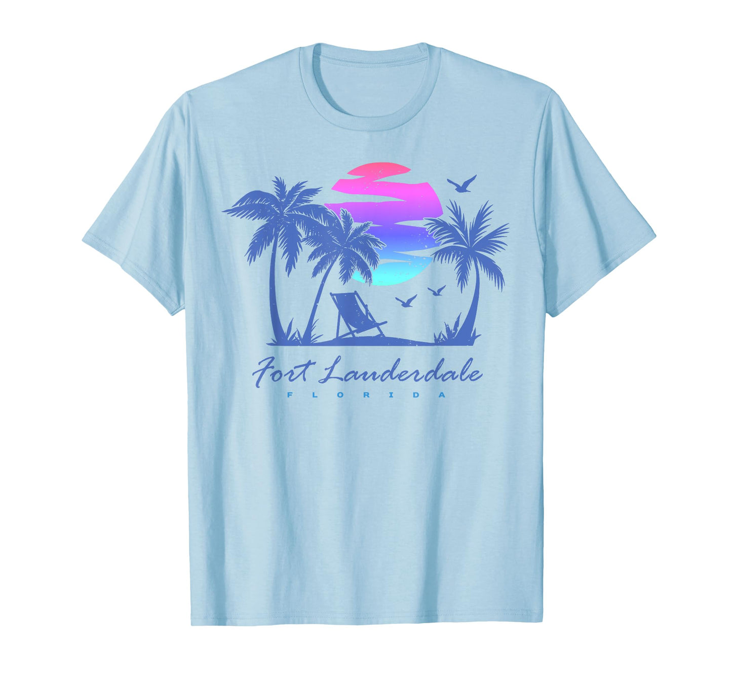 FORT LAUDERDALE FLORIDA Beach Vacation Retro Vintage Sunset Men Women Girls Kids T-Shirt