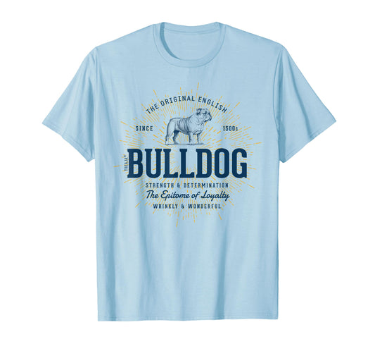 Retro English Bulldog Vintage T-Shirt for Men Women Kids