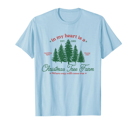 In My Heart Is A Christmas Xmas Tree Farm Vintage Clothing T-Shirt