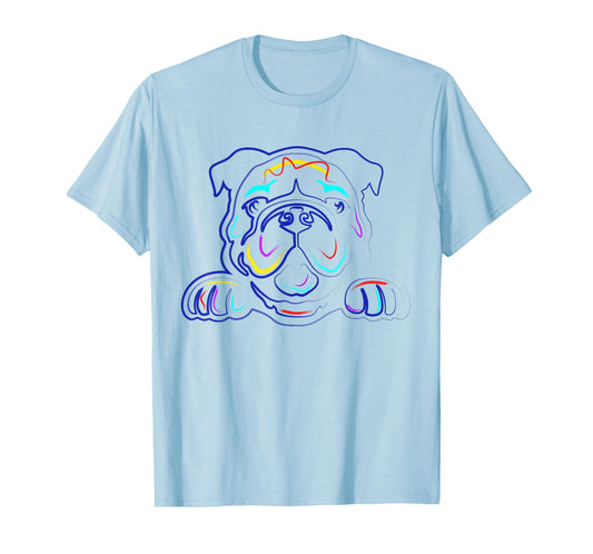 English Bulldog Lovers Shirts | Line Drawing Artsy Bulldog T-Shirt