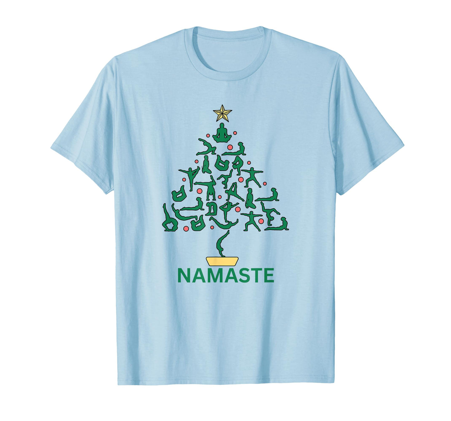 Namaste Yoga Christmas Tree T-Shirt