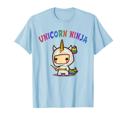 Funny UNICORN NINJA Birthday Girl Team Princess Pre-K Pink T-Shirt