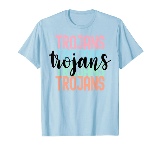 Trojans Team Mascot School Spirit Game Night T-Shirt