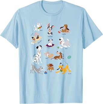 Disney Pets Movie Dogs Group Jumble T-Shirt