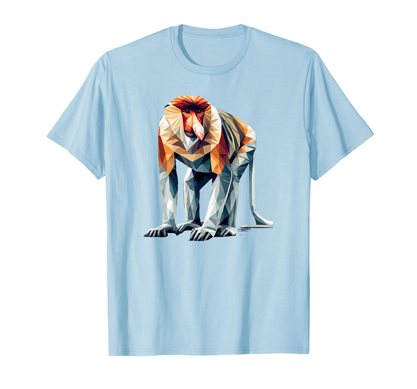 Geometric Art Proboscis Monkey Long-Nosed Monkey T-Shirt