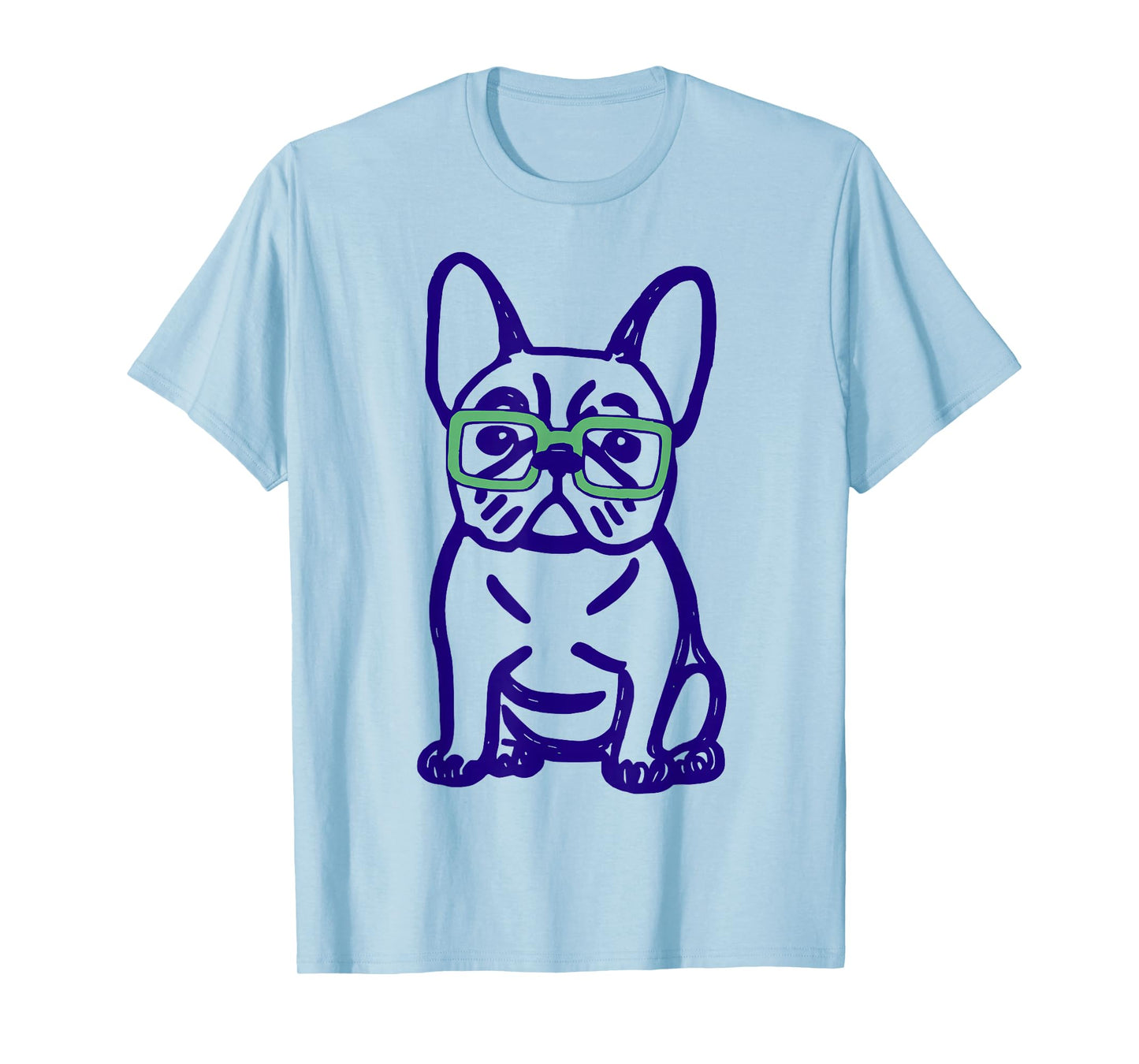 Cute French Bulldog Graphic with Glasses Pop Art Frenchie T-Shirt