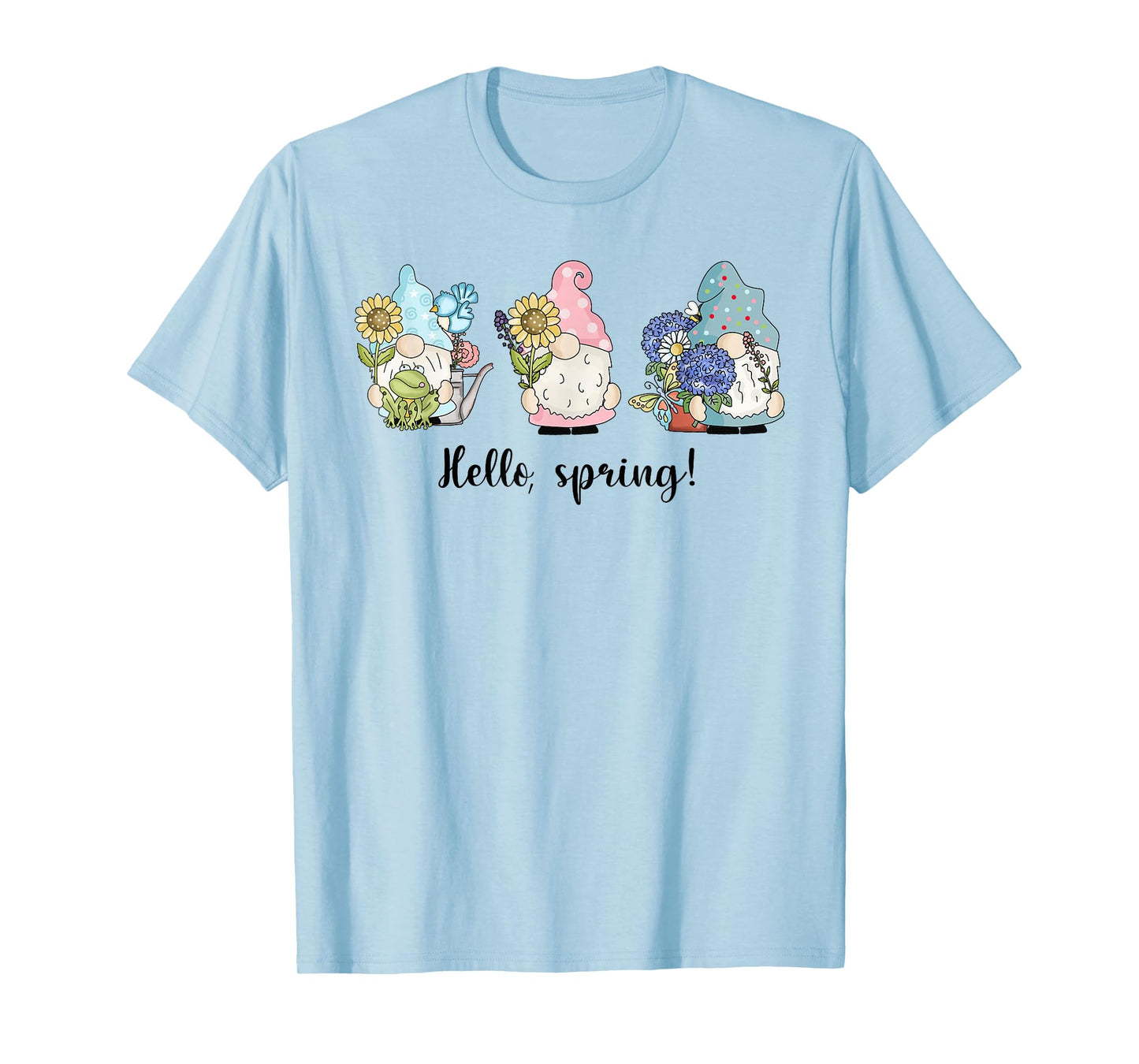 Hello Spring Gnomes with Flowers Butterflies Easter Top Girl T-Shirt