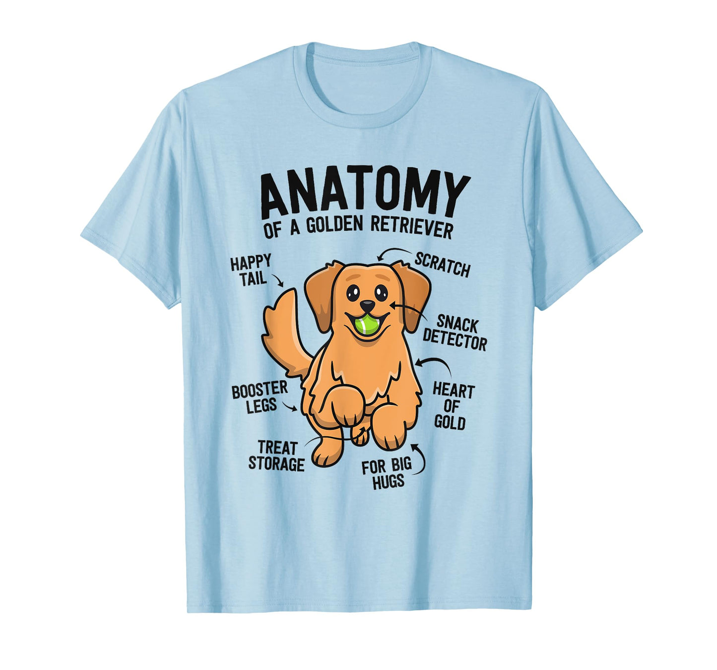 Anatomy Of A Golden Retriever Shirt Funny Dog Lover Gifts T-Shirt