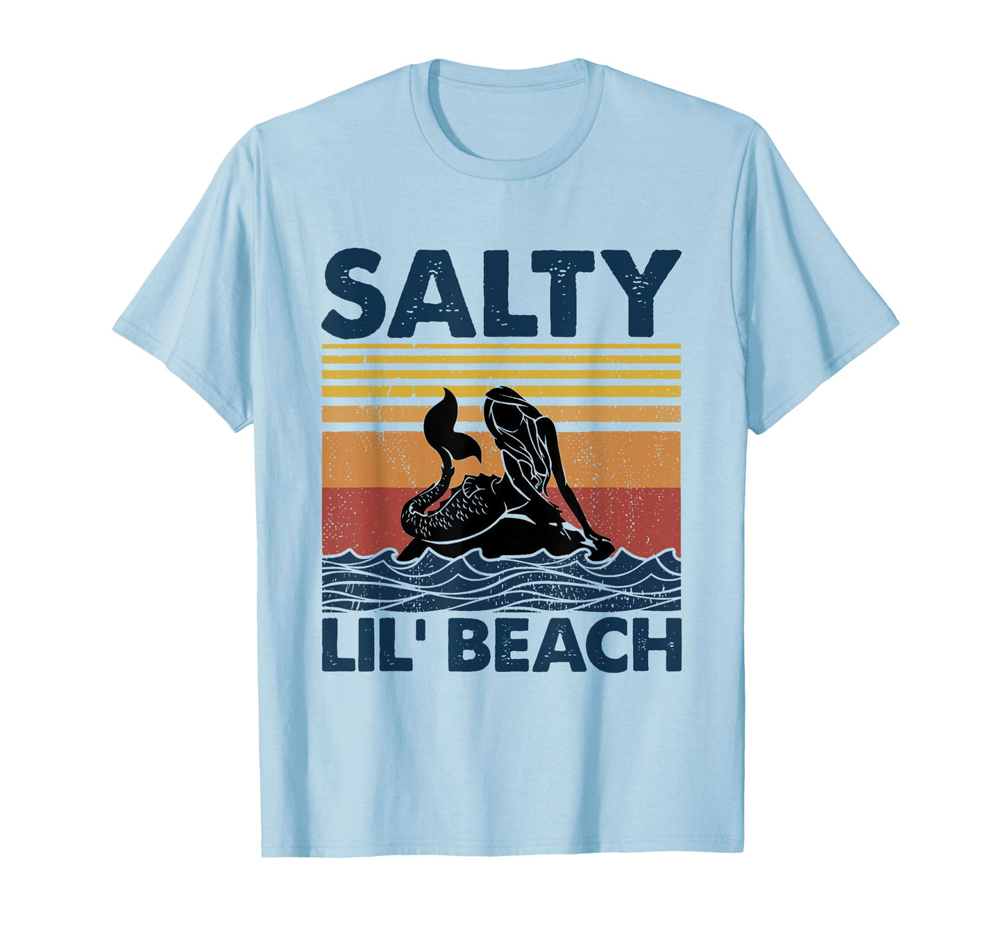Mermaid Salty Lil' Beach Vintage Funny T-Shirt