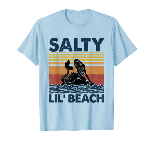 Mermaid Salty Lil' Beach Vintage Funny T-Shirt