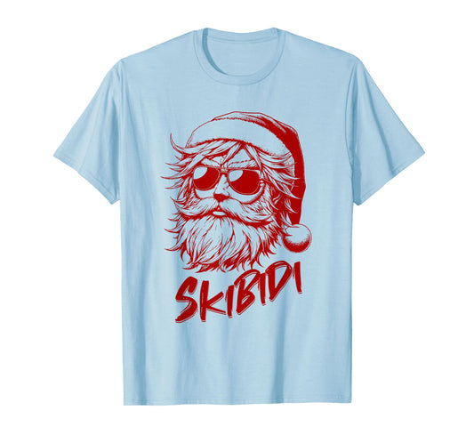 Skibidi Cool Anime Christmas Santa Claus T-Shirt