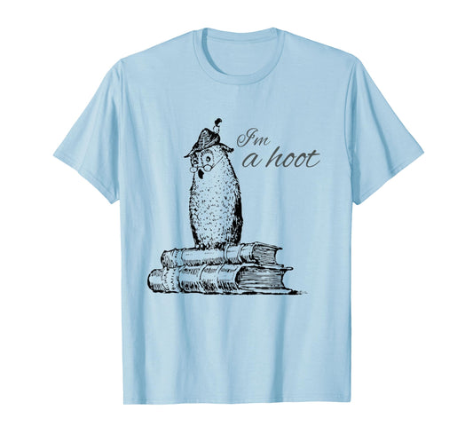 Funny Owl Shirts Unisex-Adults & Kids Grey Owl Print T-Shirt