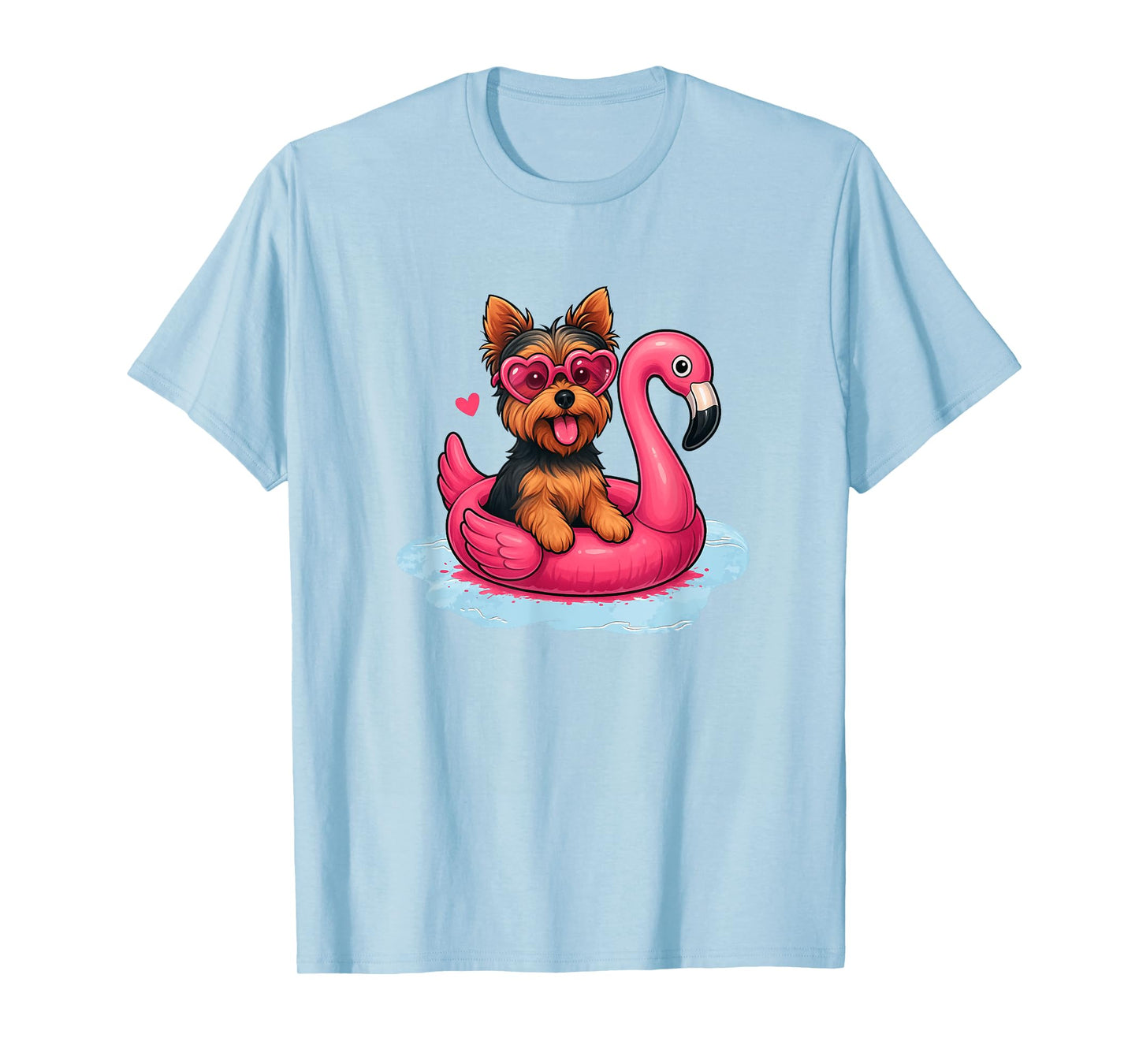 Yorkshire Terrier Flamingo Pool Float Cute Summer Pup T-Shirt
