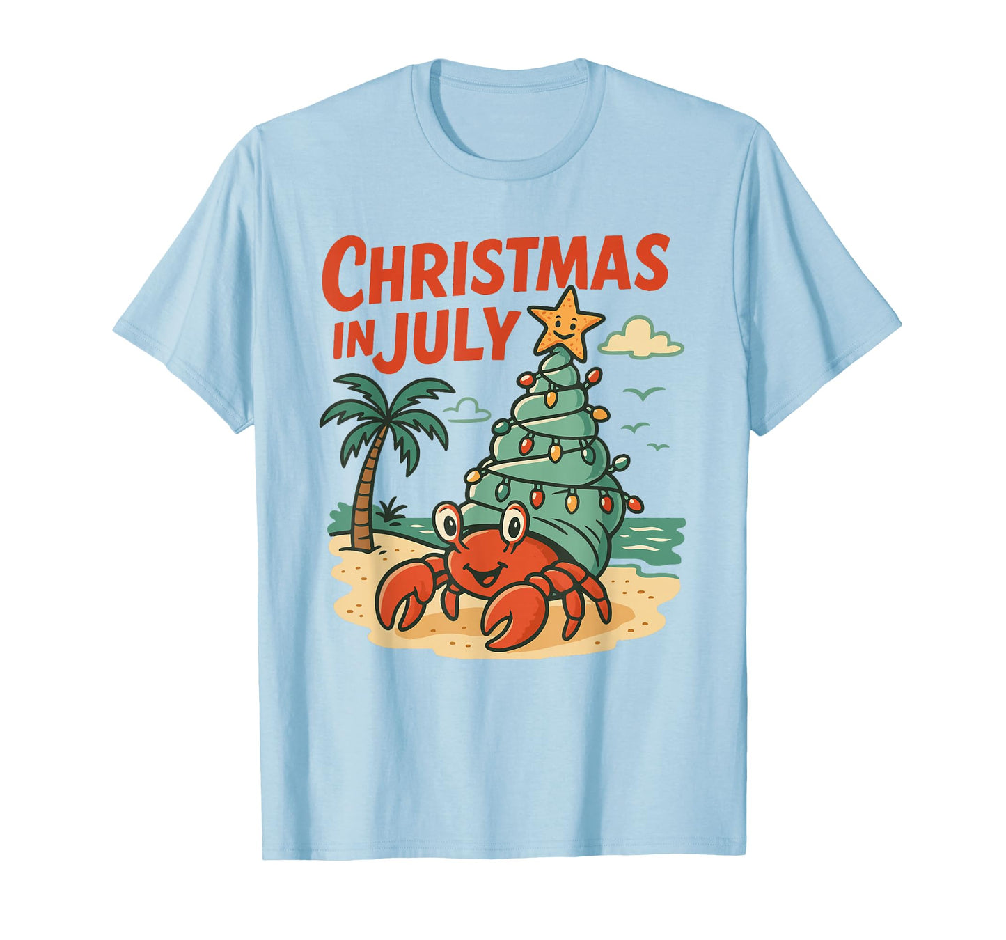 Christmas In July Women Men Kids Hermit Crab Summer Xmas T-Shirt