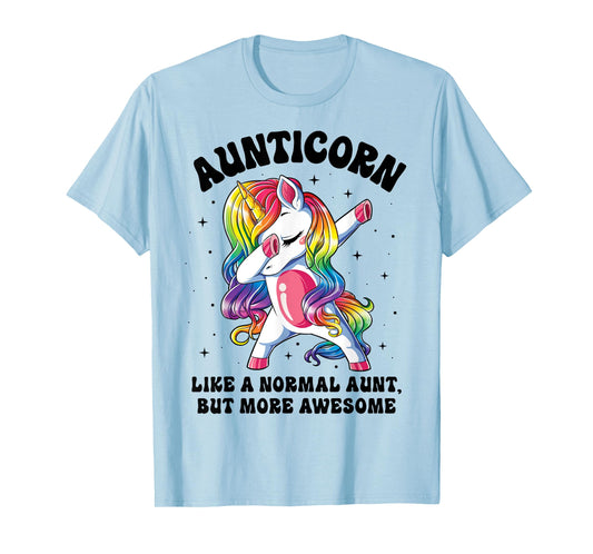 Aunticorn Like Normal Aunt But More Awesome Dabbing Unicorn T-Shirt