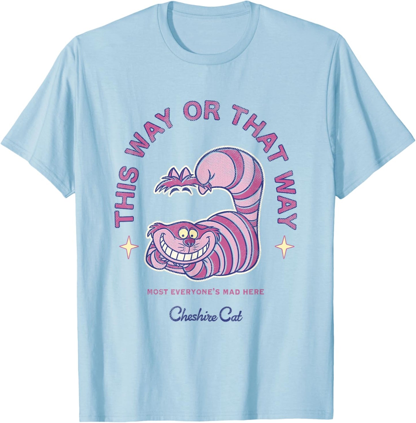 Disney Alice In Wonderland Cheshire Cat's Way Big Chest Logo T-Shirt