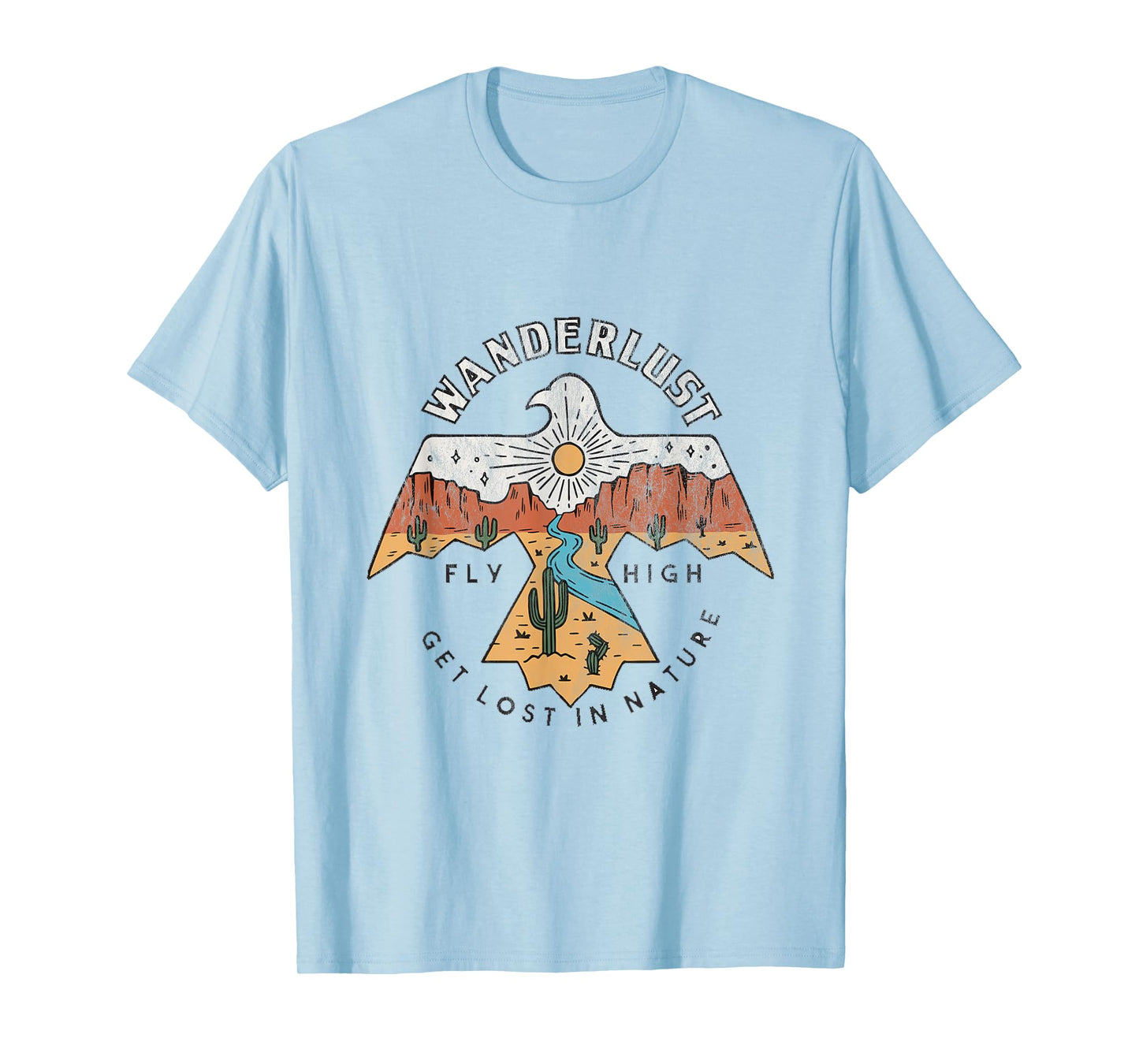 Arizona Wanderlust Thunderbird,Desert Vibes Retro T-Shirt