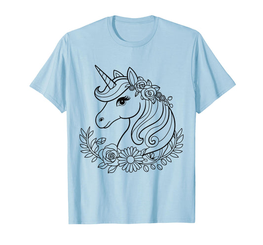 Cute Unicorn to Paint and Color for Kids T-Shirt