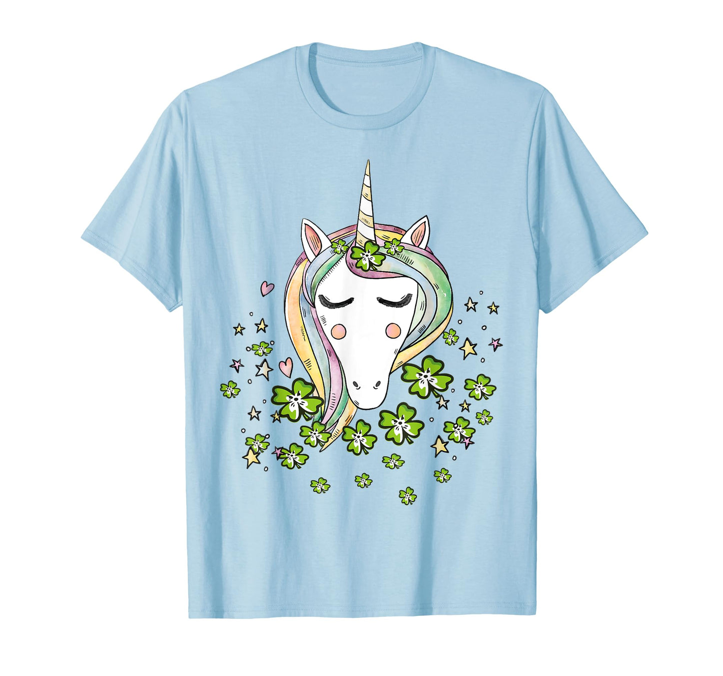 St Patricks Day Shamrock Unicorn Girls Irish Cool Green Kids T-Shirt