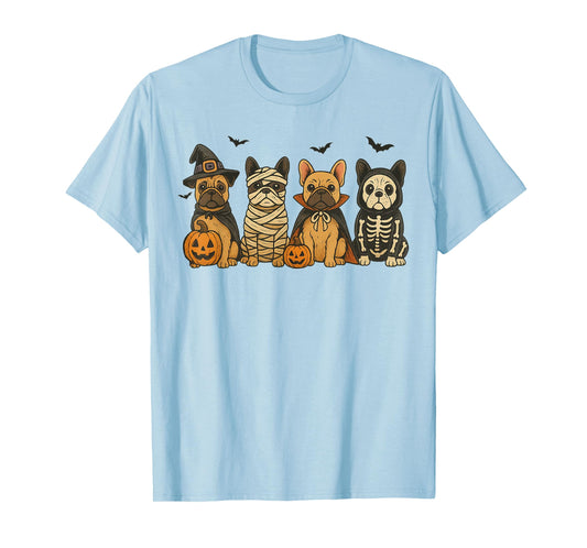Cute French Bulldog Halloween Costume Frenchie Dog Ghost T-Shirt
