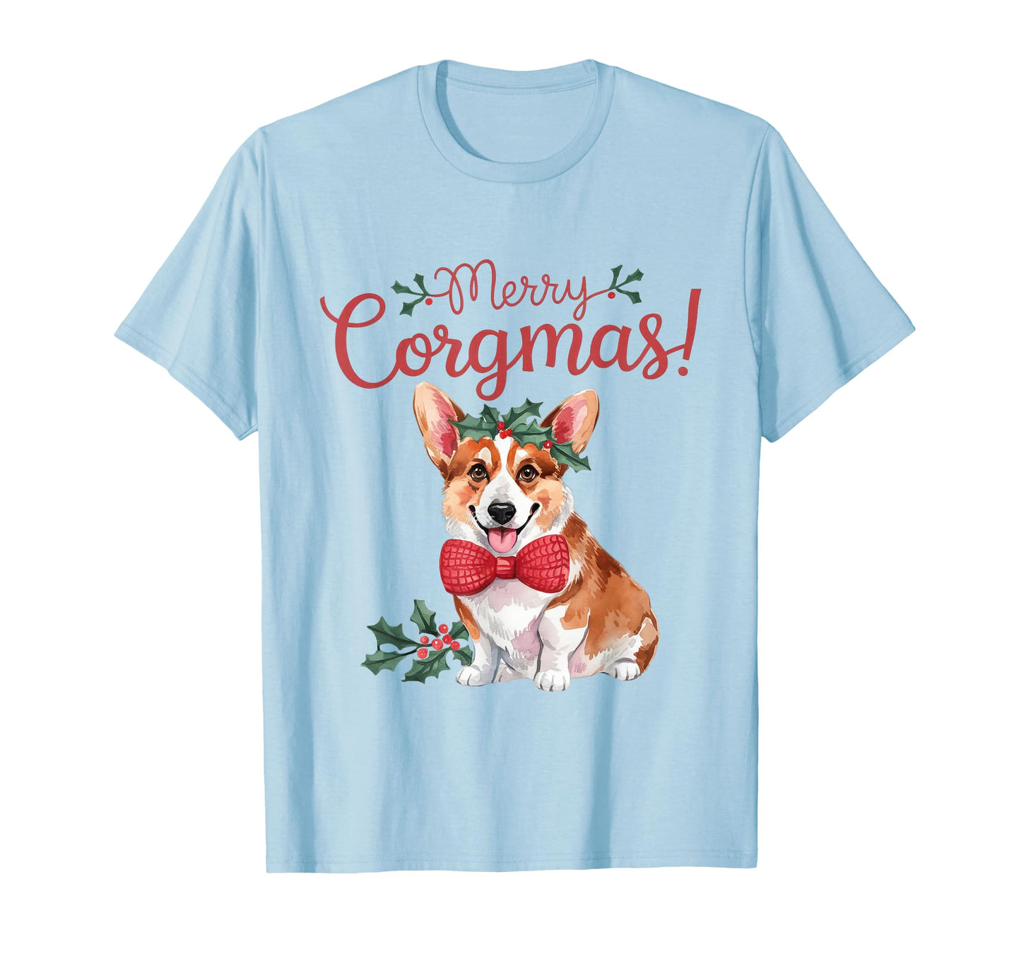Christmas Dog Corgi Men Women Kids T-Shirt