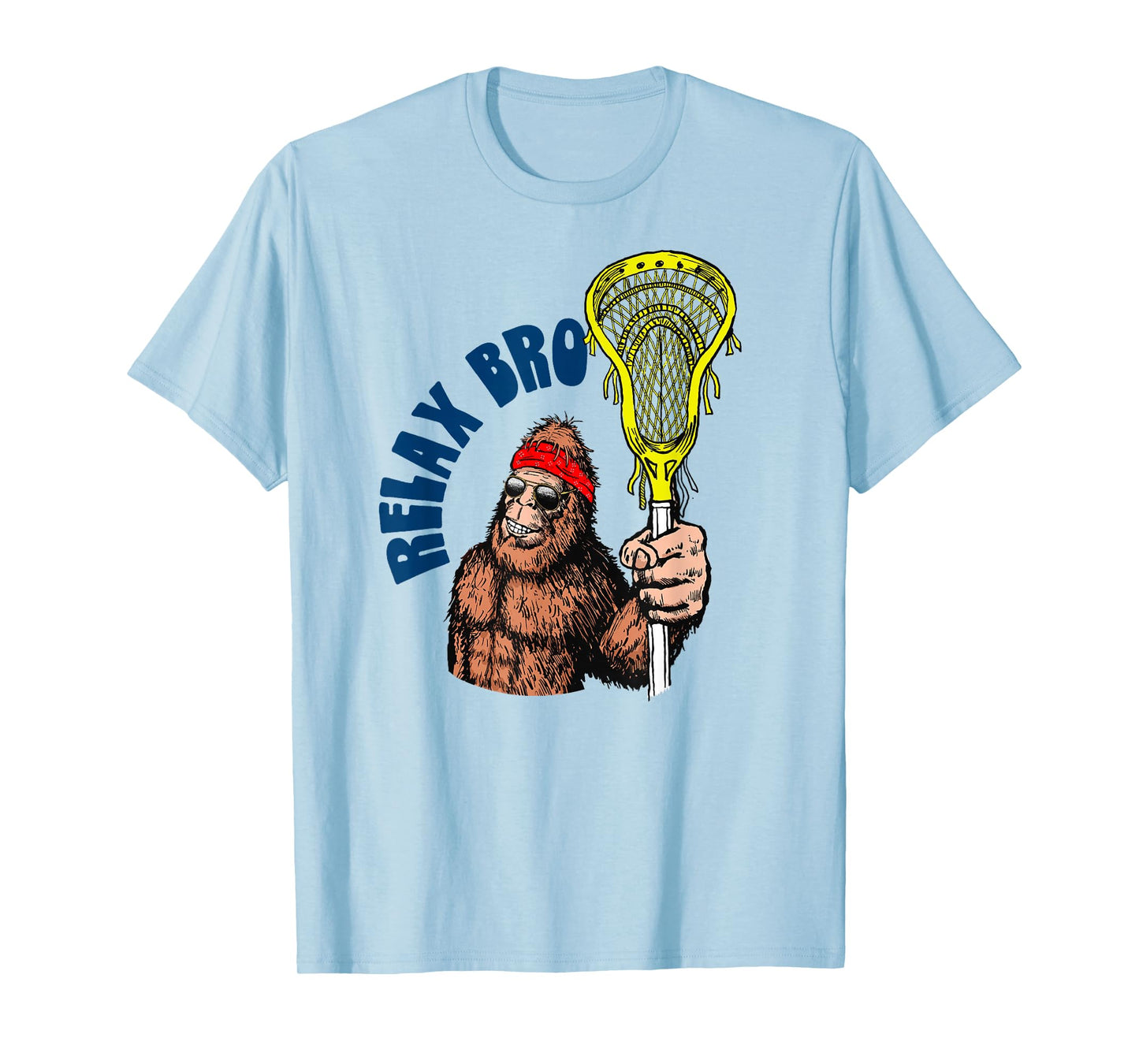 Relax Bro! Funny Sasquatch Lax Bigfoot Lacrosse Vintage 80s T-Shirt