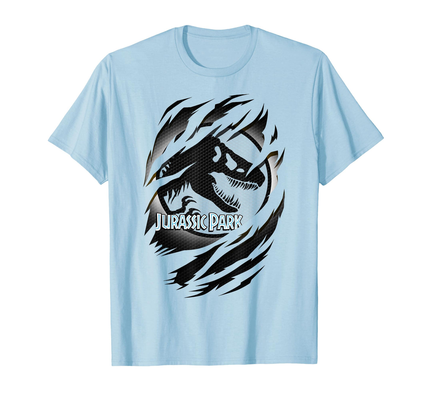 Jurassic Park Slashed White Glow T-Rex Logo Graphic T-Shirt T-Shirt