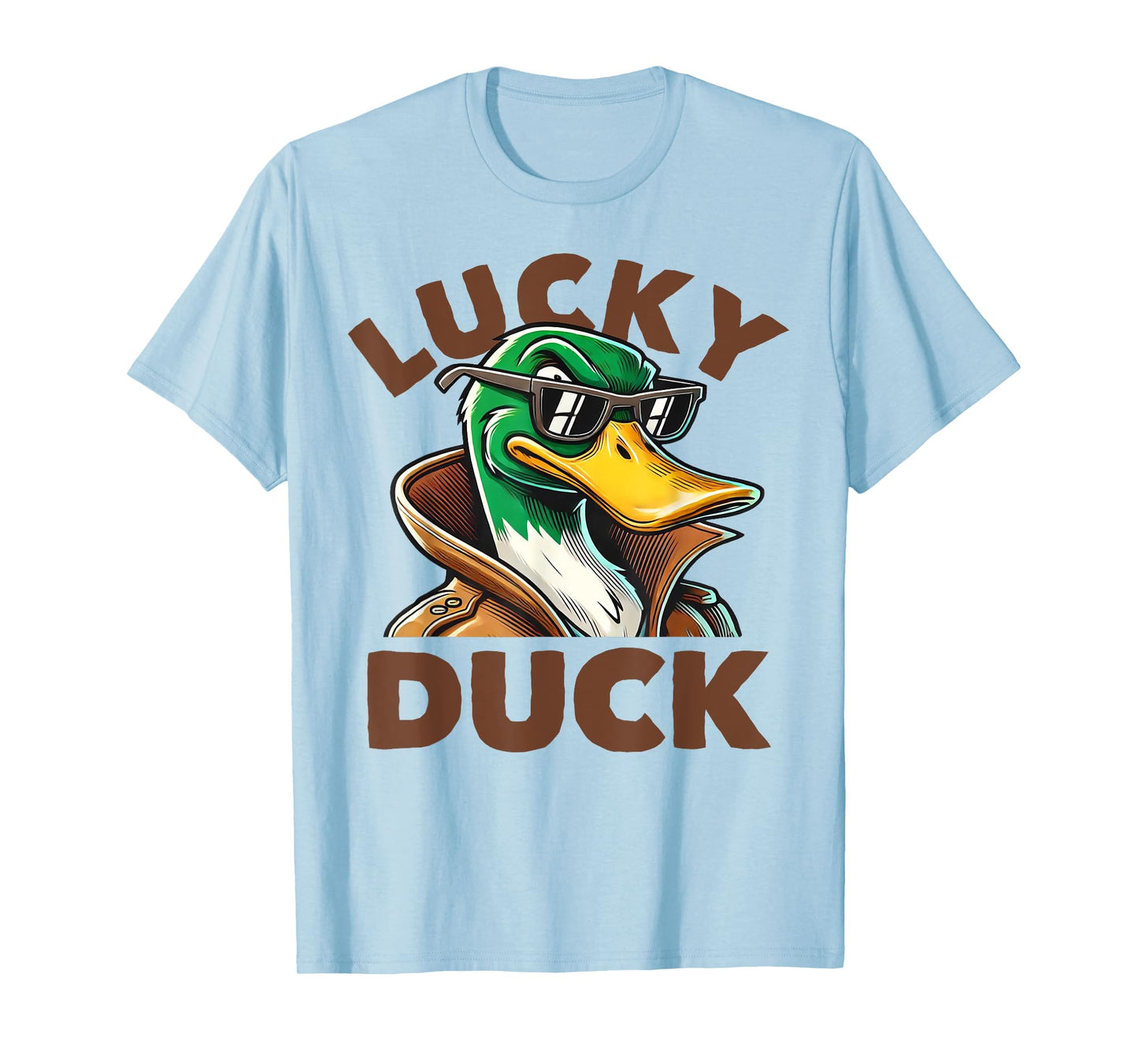 Lucky Duck Mallard Duck With Sunshades Men Boys Funny T-Shirt
