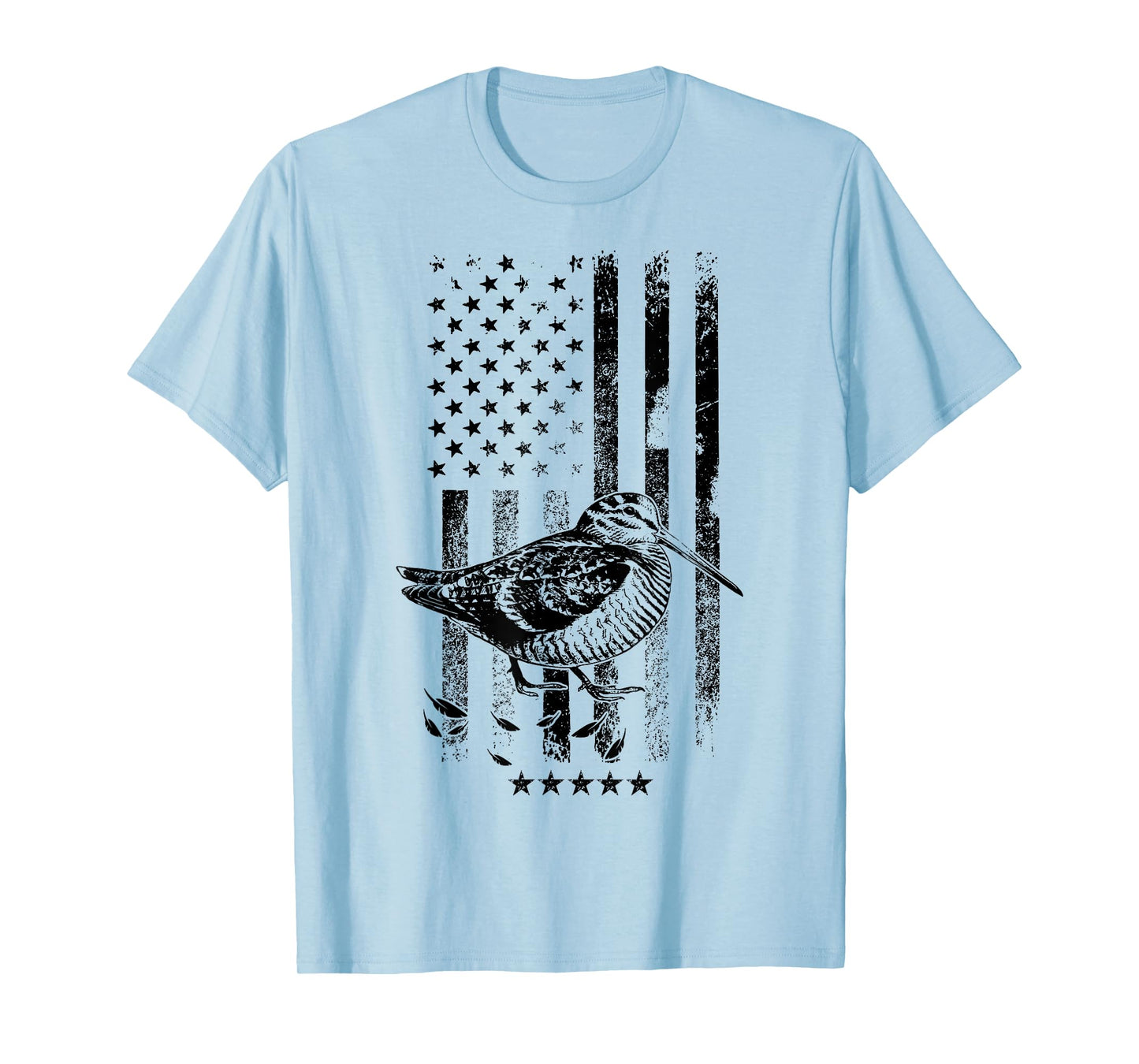USA American Flag Hunters - Hunting Woodcock Bird T-Shirt