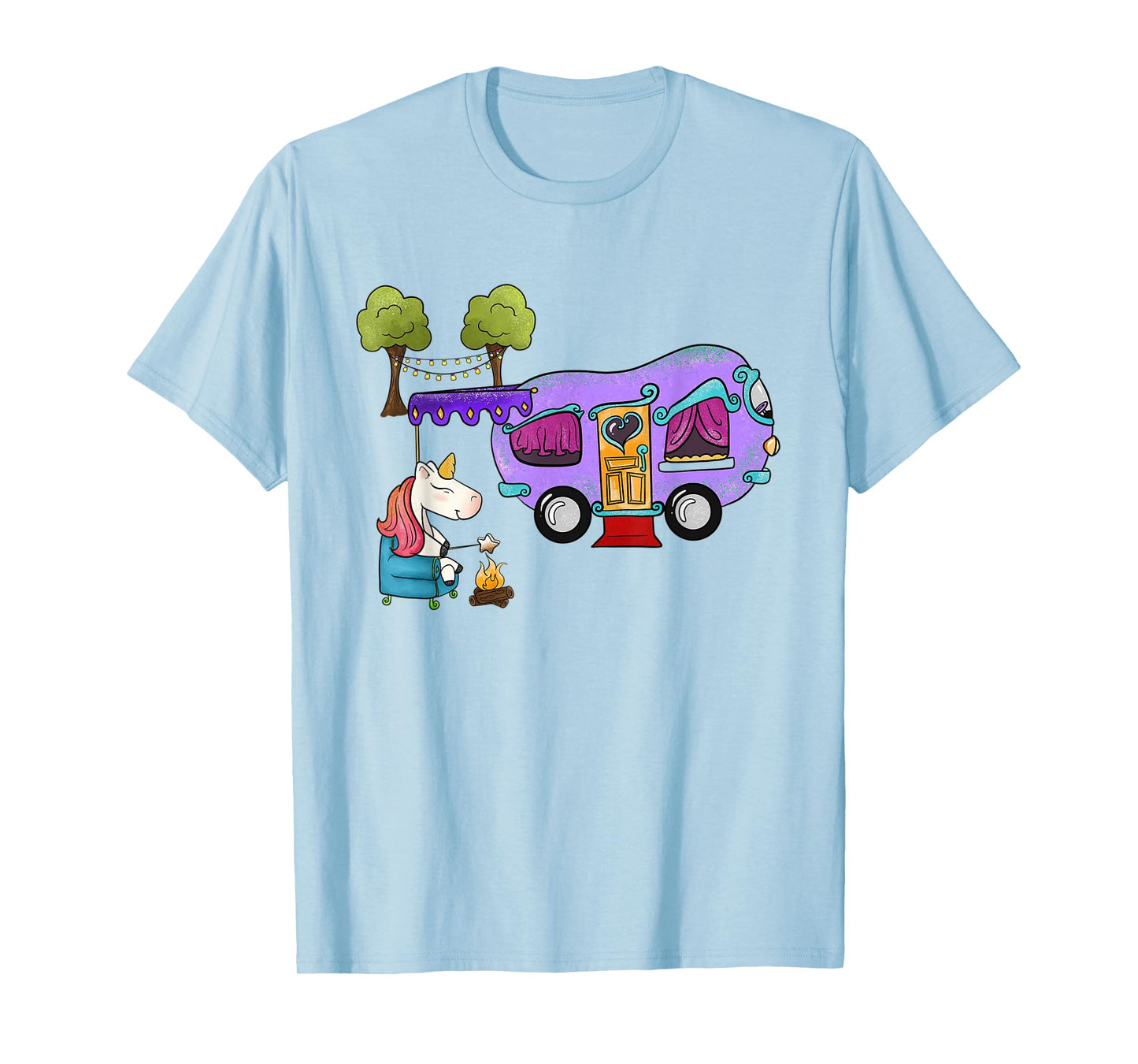 Funny Glamping Bougie Camping Unicorn T-Shirt