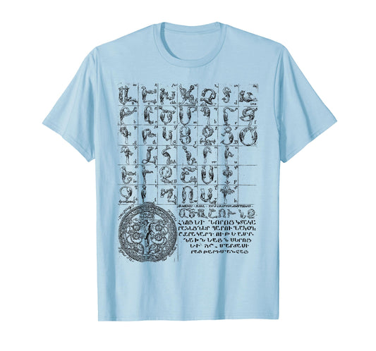 Armenian Alphabet Birds Armenia Symbols 1703 Old Armenian T-Shirt