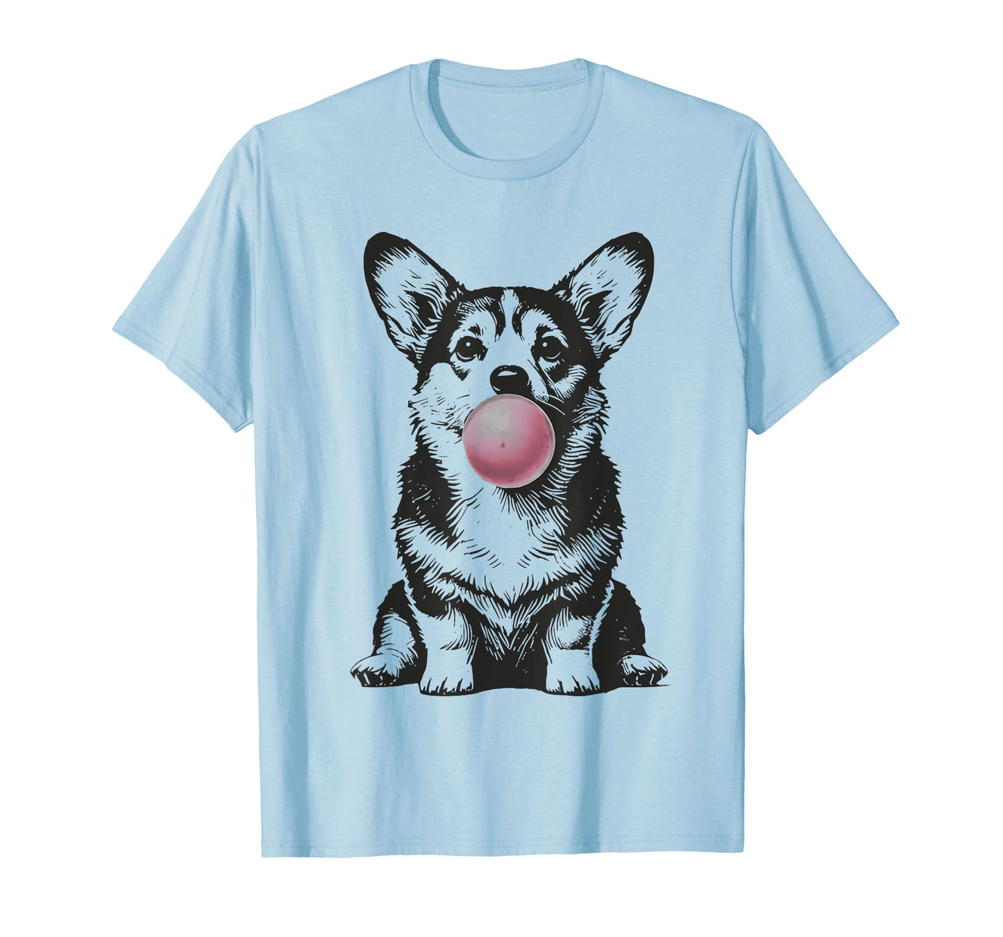 Corgi Blowing Bubble Gum Funny Dog Cartoon Meme T-Shirt