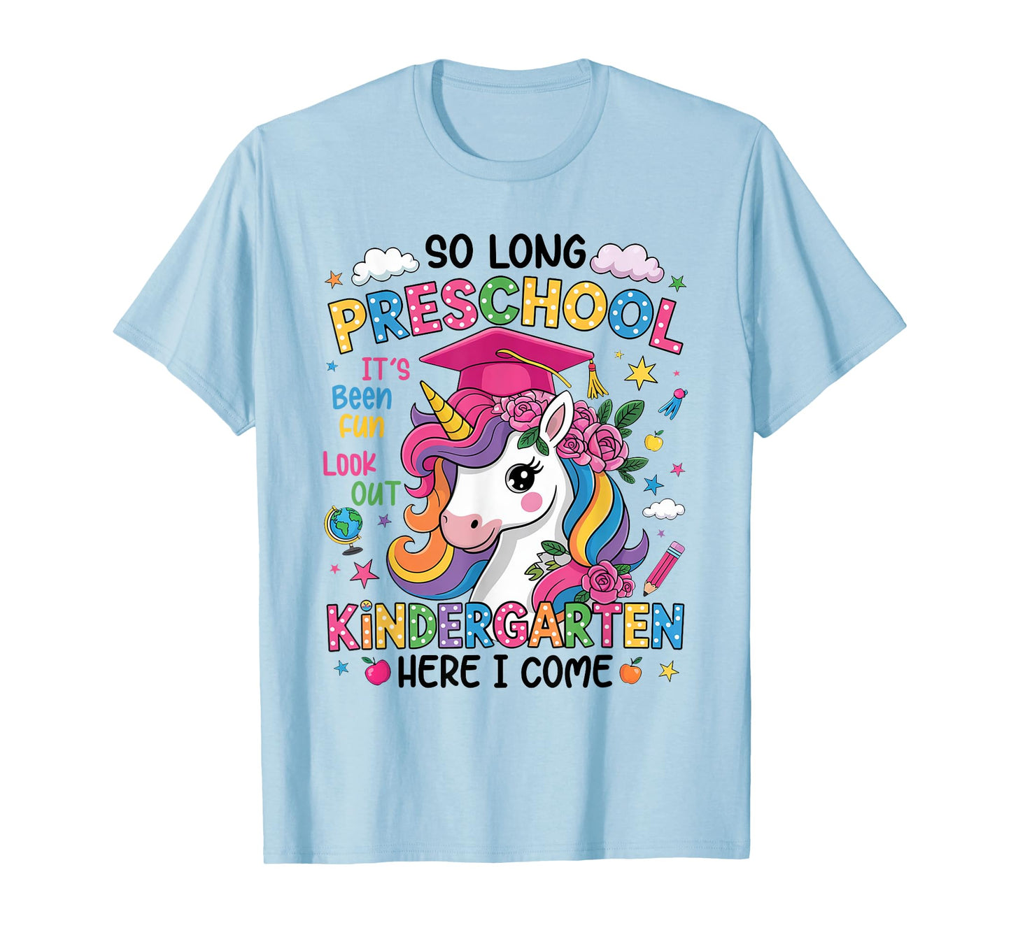 Kids So Long Preschool Graduation Graduate Unicorn Kids T-Shirt