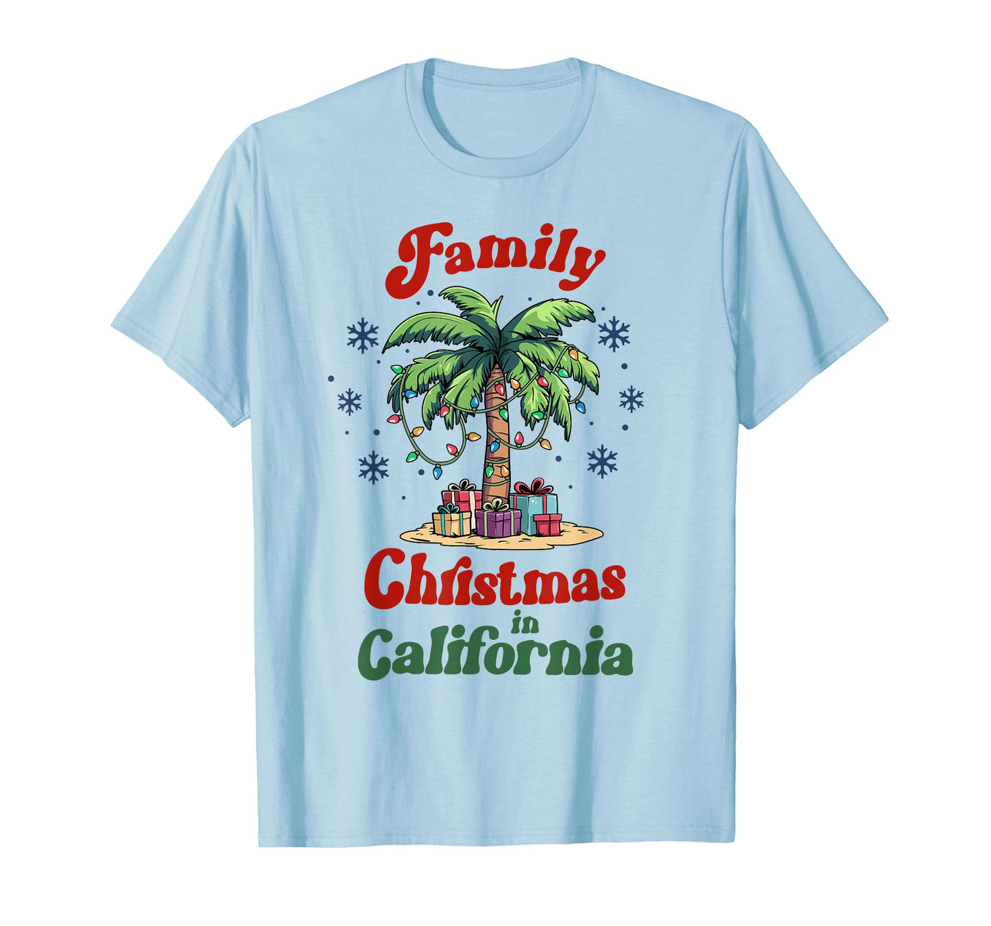 Matching Family Christmas in California Tropical Palm Tree T-Shirt