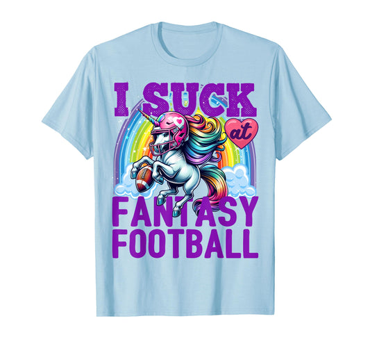 I Suck at Fantasy Football Unicorn Rainbow Loser Men T-Shirt