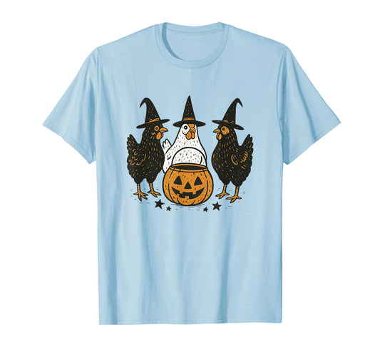 Witch Chickens Funny Halloween Costume Graphic T-Shirt