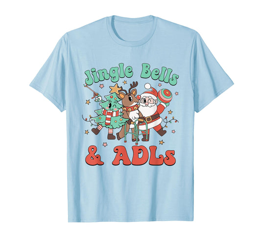 Occupational Therapy Christmas Reindeer Santa ADLS New OT T-Shirt