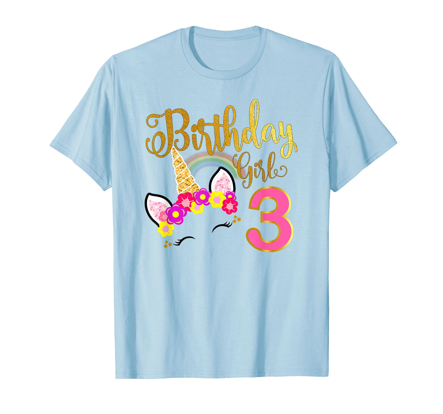 I'm 3rd the Birthday for Girl Unicorn 3 year old Birthday T-Shirt