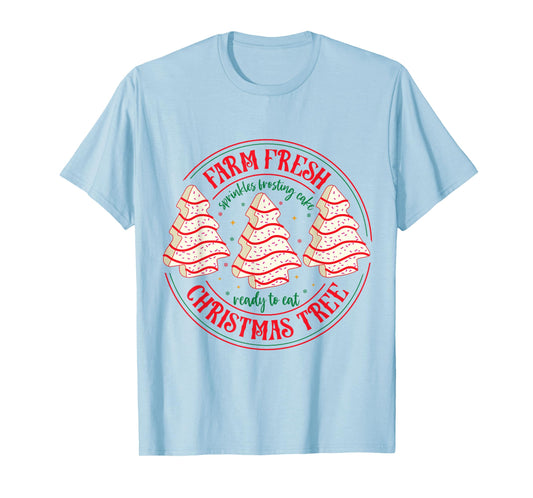 Farm Fresh Christmas Tree Funny Xmas Frosting Cake Debbie T-Shirt