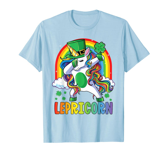 St Patricks Day Shirt Girls Dab Unicorn Leprechaun Lepricorn T-Shirt