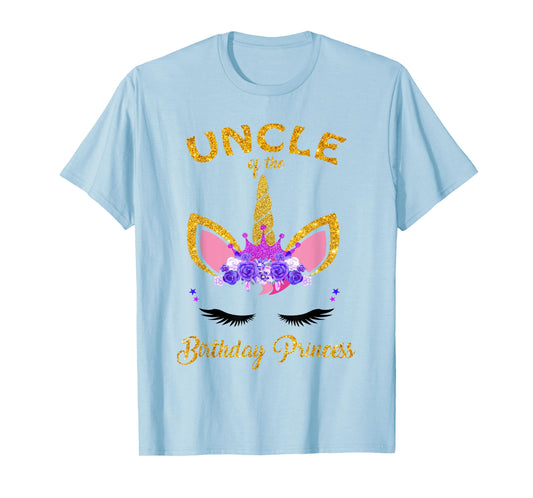 Uncle Of The Unicorn Birthday Princess Birthday Girl Party T-Shirt