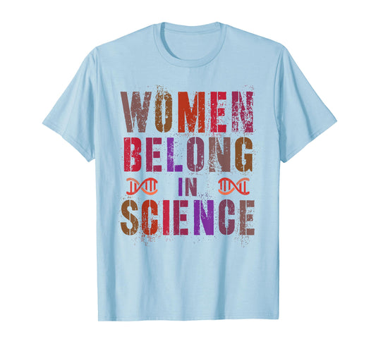 Girls WOMEN BELONG In SCIENCE Pink Technology Squad Engineer T-Shirt