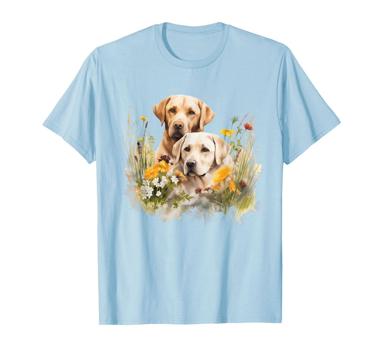 Floral Wildflower Dog Labrador Retriever Men Women Kids T-Shirt